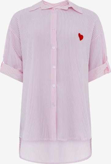 Zwillingsherz Bluse Oversize in XS-XL in rosa, Produktansicht