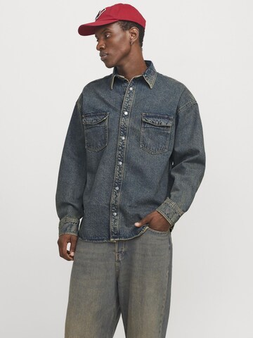 JACK & JONES Regular fit Button Up Shirt in Blue: front