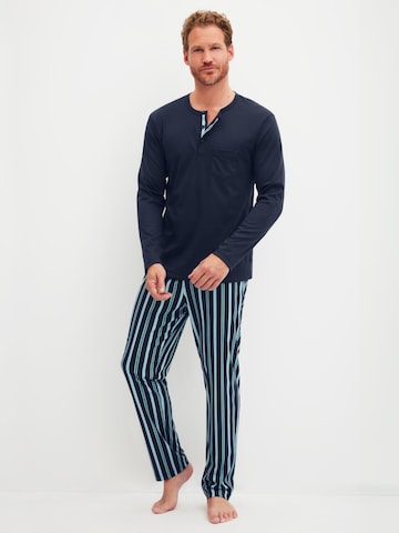 CALIDA Long Pajamas 'Relax Choice' in Blue: front