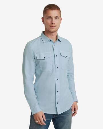 G-Star RAW Regular fit Button Up Shirt 'Marine' in Blue: front