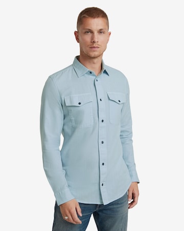 G-Star RAW Regular fit Overhemd 'Marine' in Blauw: voorkant