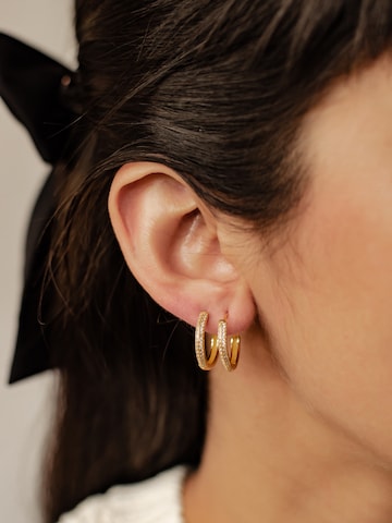 Hey Happiness Ohrringe 'Clear Bold' in Gold