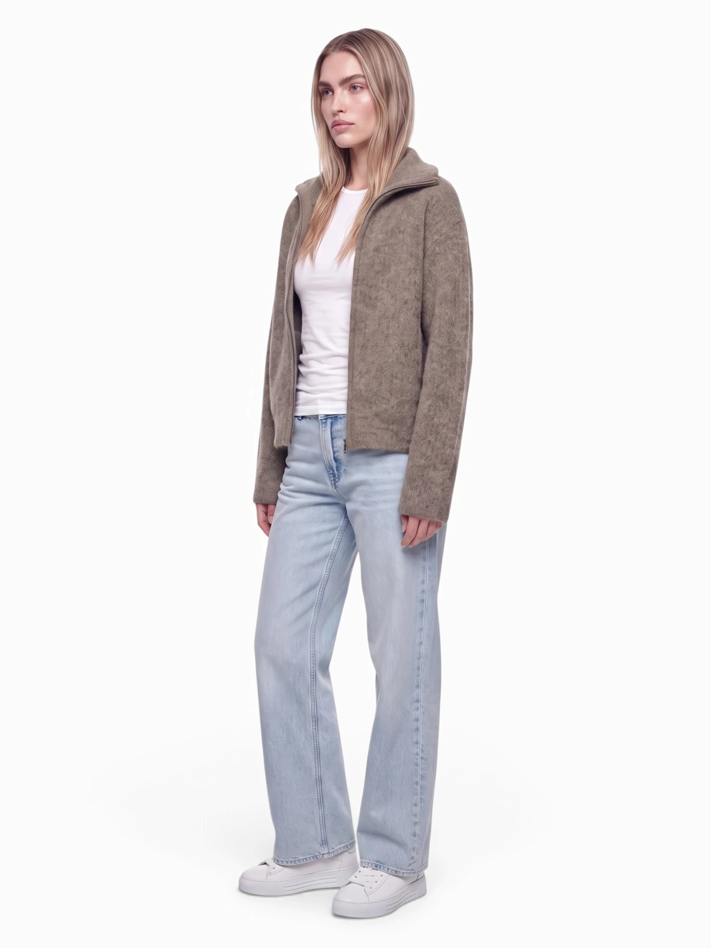SELECTED Knit cardigan 'SLWGABRIELLA' in Grey