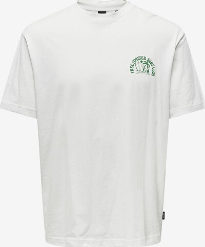 Only & Sons T-Shirt 'KYLAN' in grün / weiß, Produktansicht