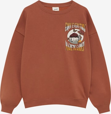 Pull&Bear Sweatshirt in Brown: front