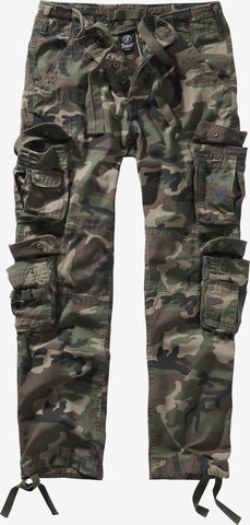 Coupe slim Pantalon cargo Brandit en vert : devant