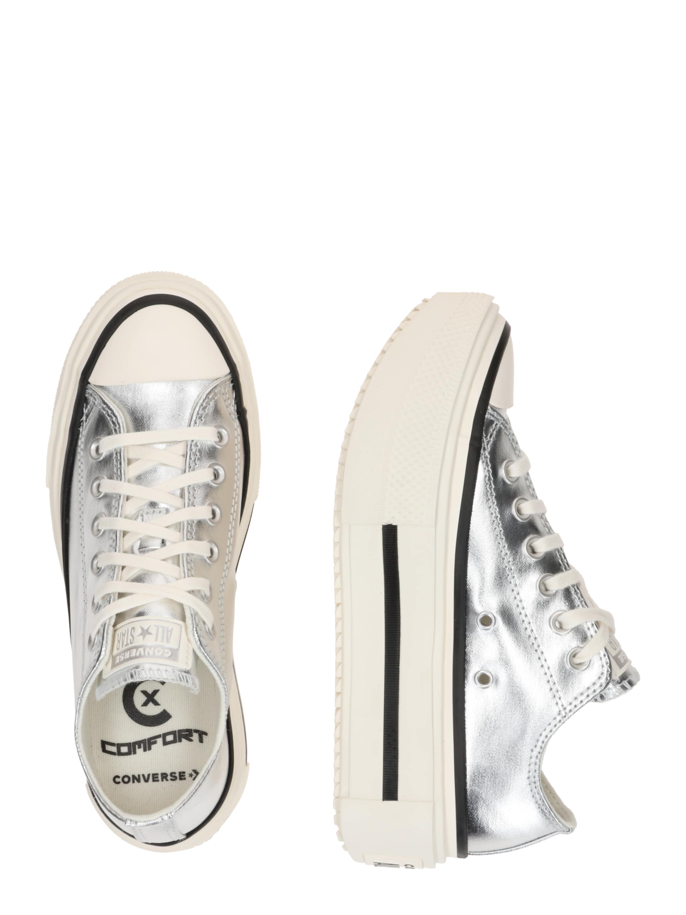 CONVERSE Platform trainers 'CTAS' in Silver: front