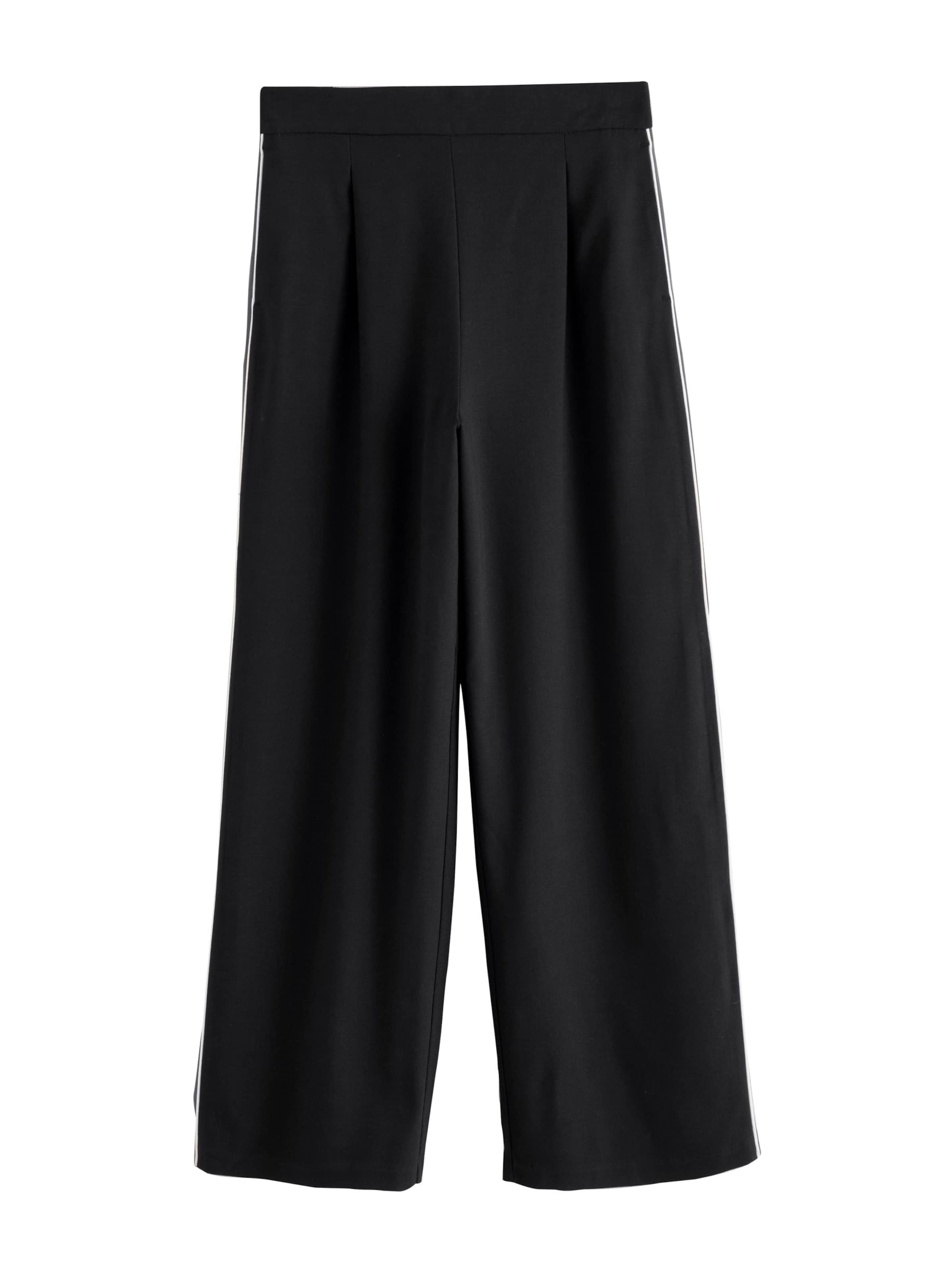 Next Wide leg Bandplooibroek 'N. Premium' in Zwart: voorkant