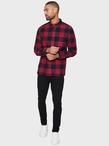 Threadbare Regular fit Button Up Shirt 'Logan' in Red