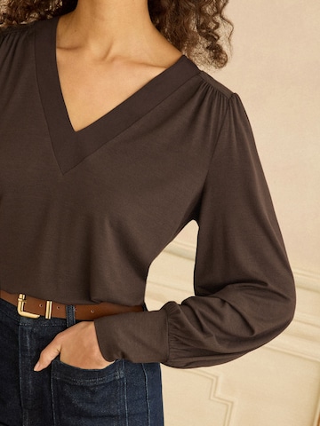 love & roses Bluzka w kolorze brązowy