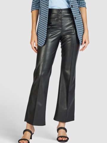 MARC AUREL Boot cut Pleated Pants 'Easy-Kick' in Black: front