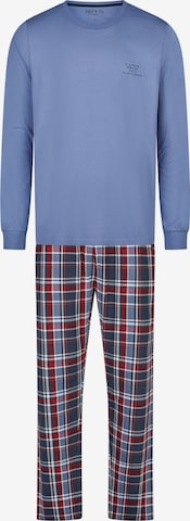 Phil & Co. Berlin Pajamas long ' Classics ' in Blue: front