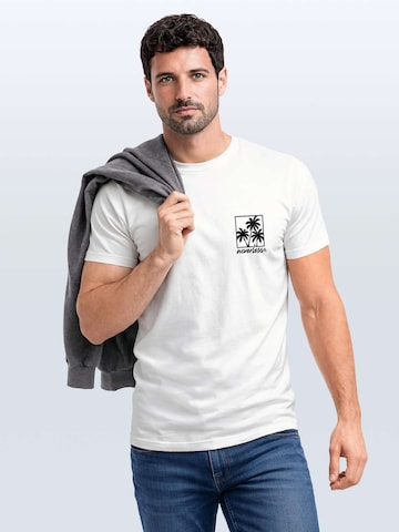 Neverless Shirt 'Logo Palmen' in White