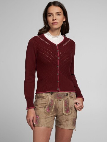 SPIETH & WENSKY Knit Cardigan 'Abby' in Red: front