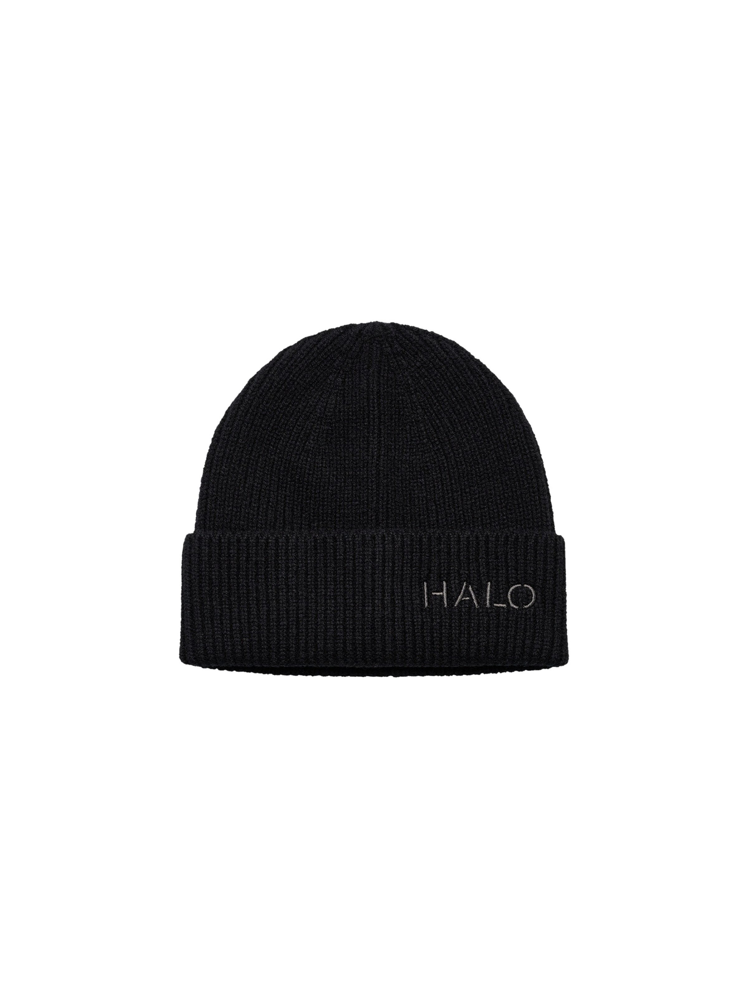 HALO Beanie in Schwarz: Vorderseite