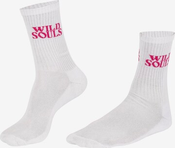 WILD SOULS Socks 'WILDSOULS' in White: front