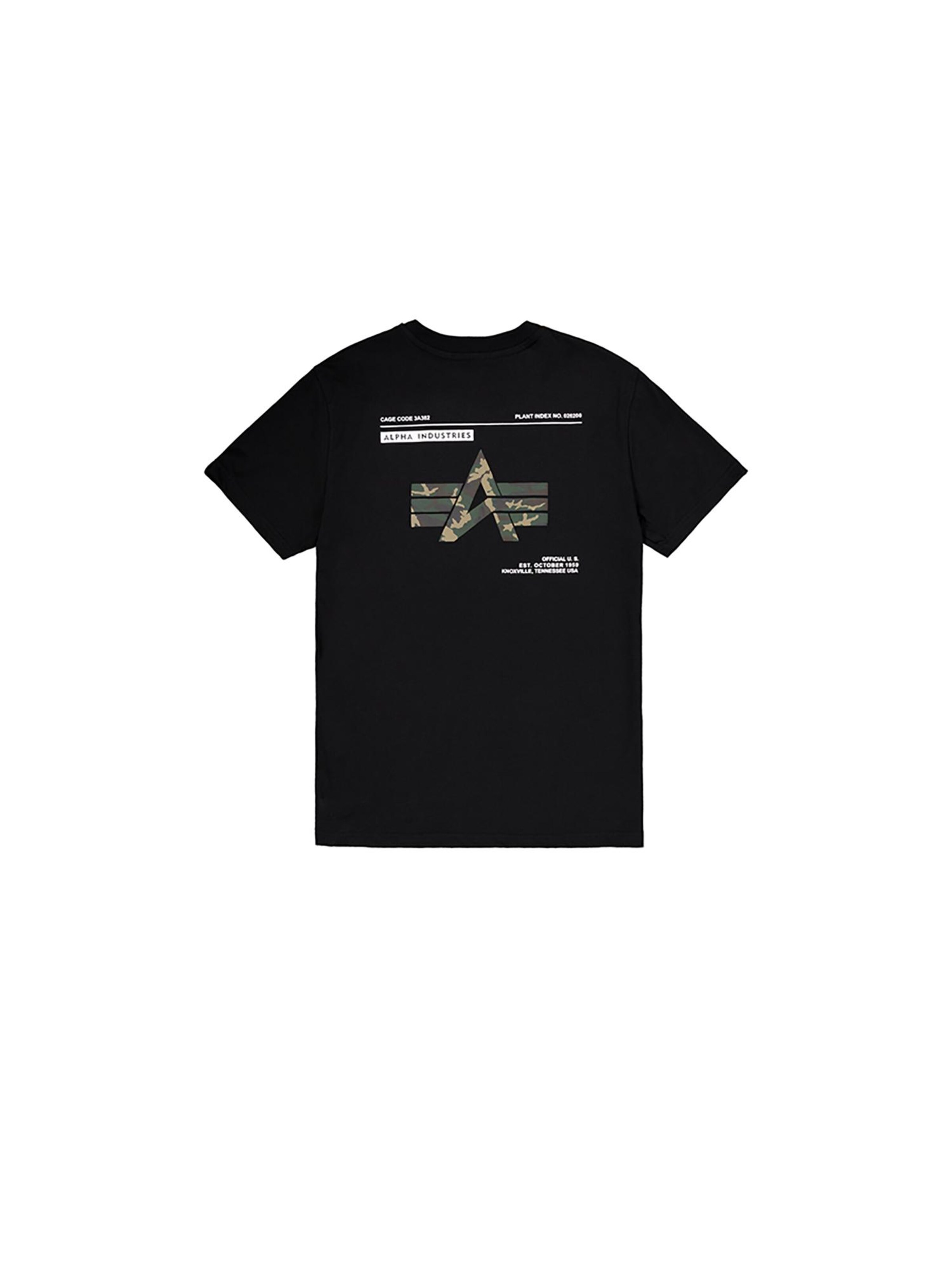 T-Shirt 'Camo' ALPHA INDUSTRIES en noir
