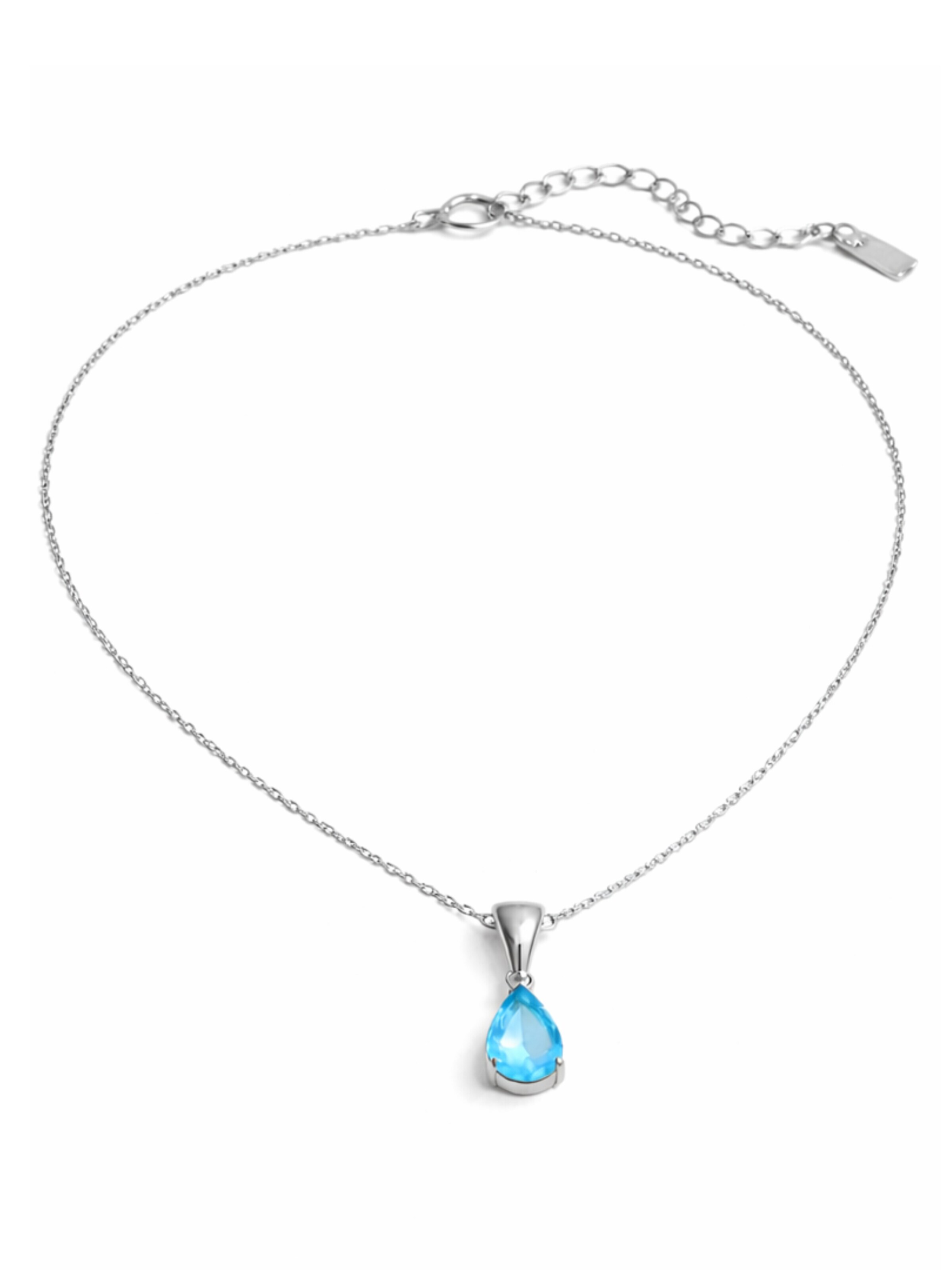 Pure Schmuck Kette 'Royal Drop Halskette Silber | Bridgerton'‌‌‌‌‌‌‌‌‌ in Blau: Vorderseite