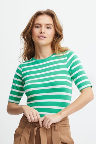 b.young T-Shirt Bypamila Stripe Tshirt - in Grün: predná strana