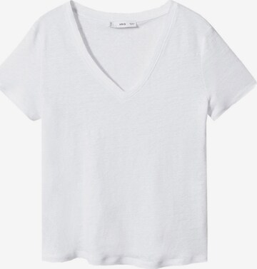 MANGO Тениска 'LINITO' в бяло: отпред