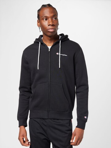 Champion Authentic Athletic Apparel Sweatjacke in Schwarz: predná strana