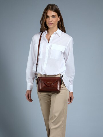 The Bridge Crossbody Bag in Brown: front