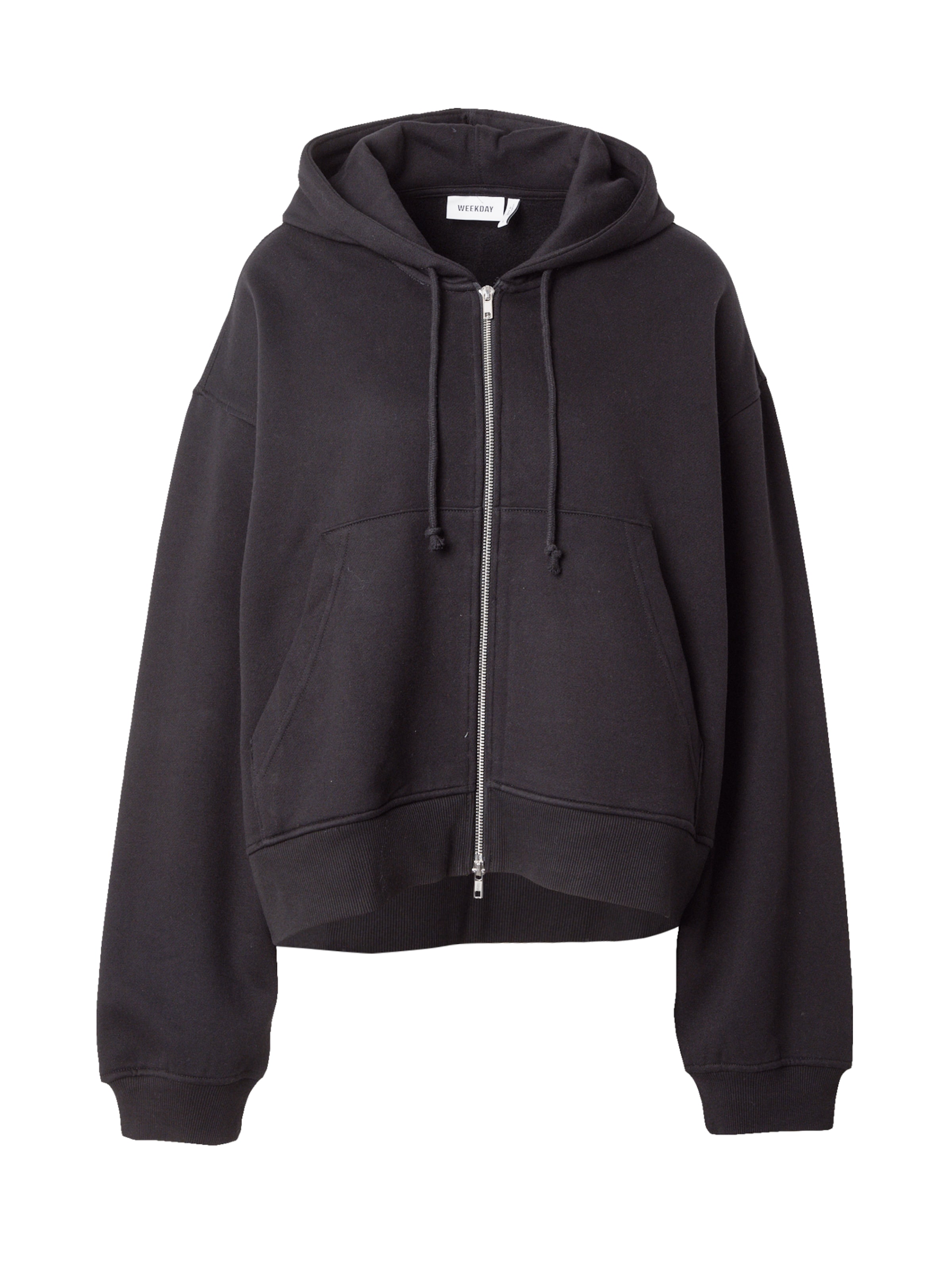 WEEKDAY Sweat jacket in Black: front