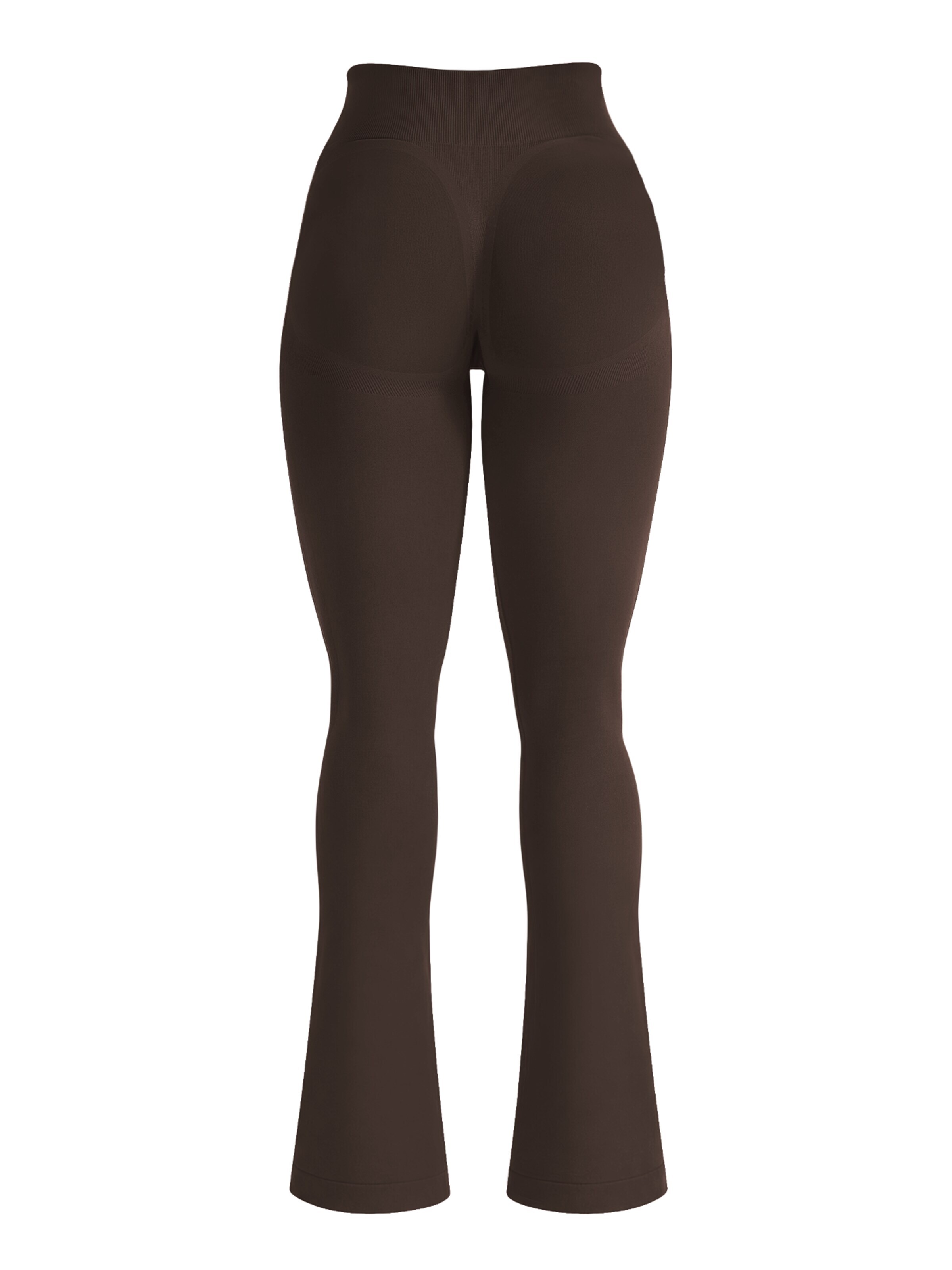 ZAAYO Flared Workout Pants 'Women's Butt Lifting Flare Yoga Pants' in Brown: front