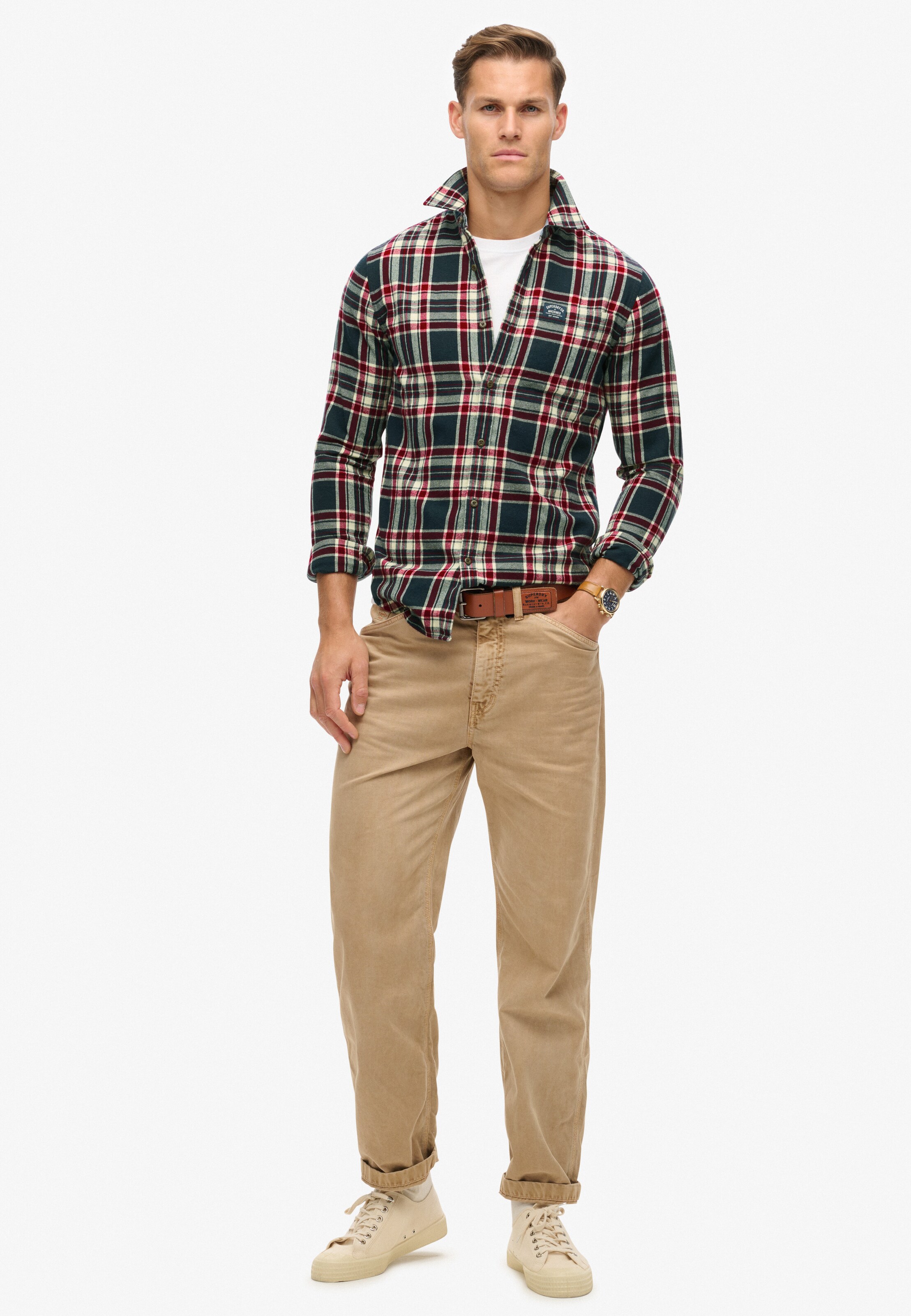 Superdry Regular fit Button Up Shirt in Blue