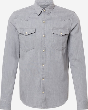 Superdry Regular Fit Hemd 'Studios Western' in Grau: predná strana