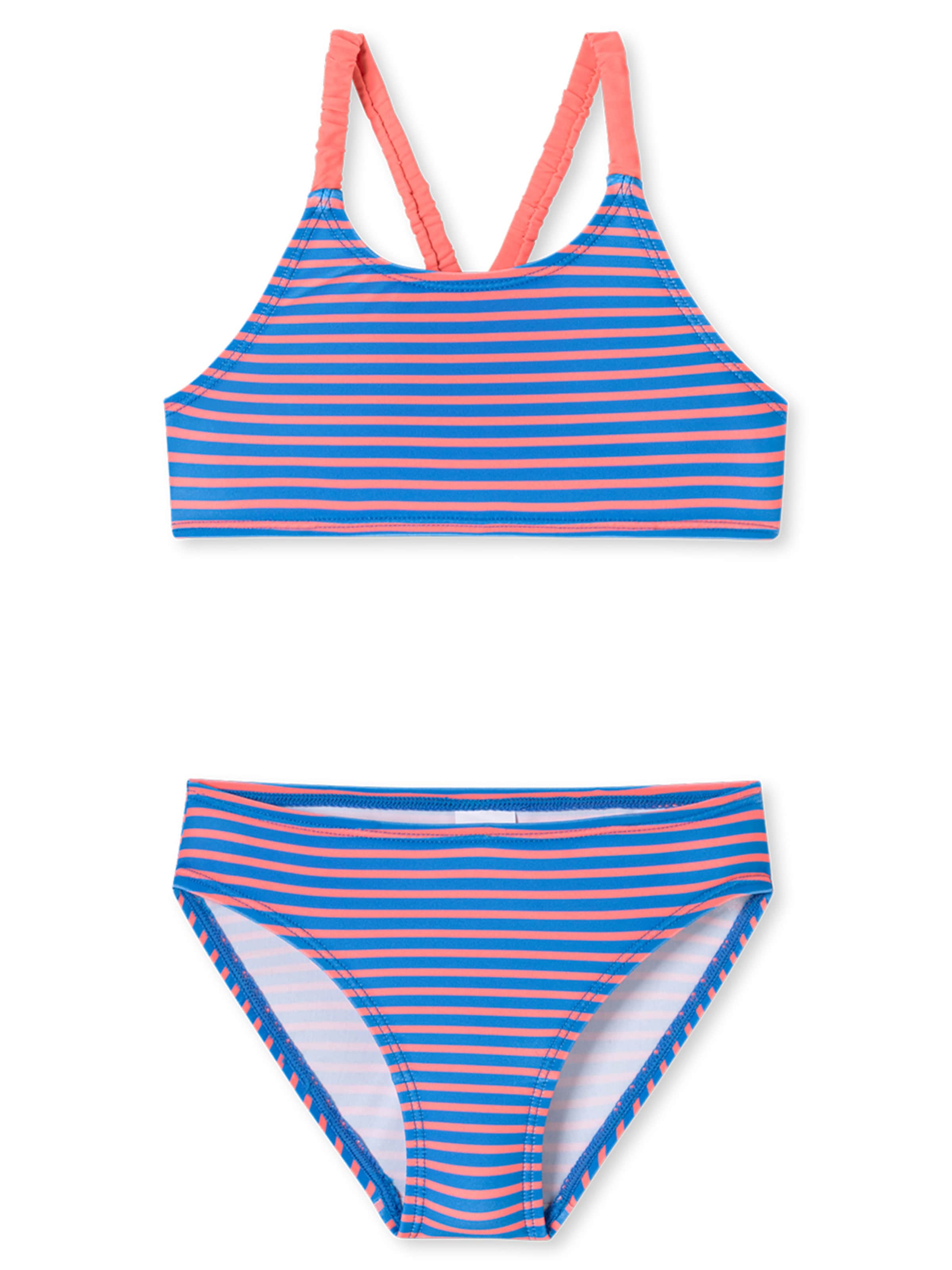 SCHIESSER Bustier Bikini ' Aqua Kids Girl ' in Blauw: voorkant