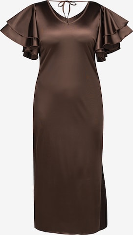 Karko Evening Dress in Brown: front