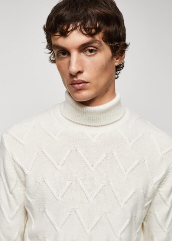 MANGO MAN Sweater 'LADERA' in White