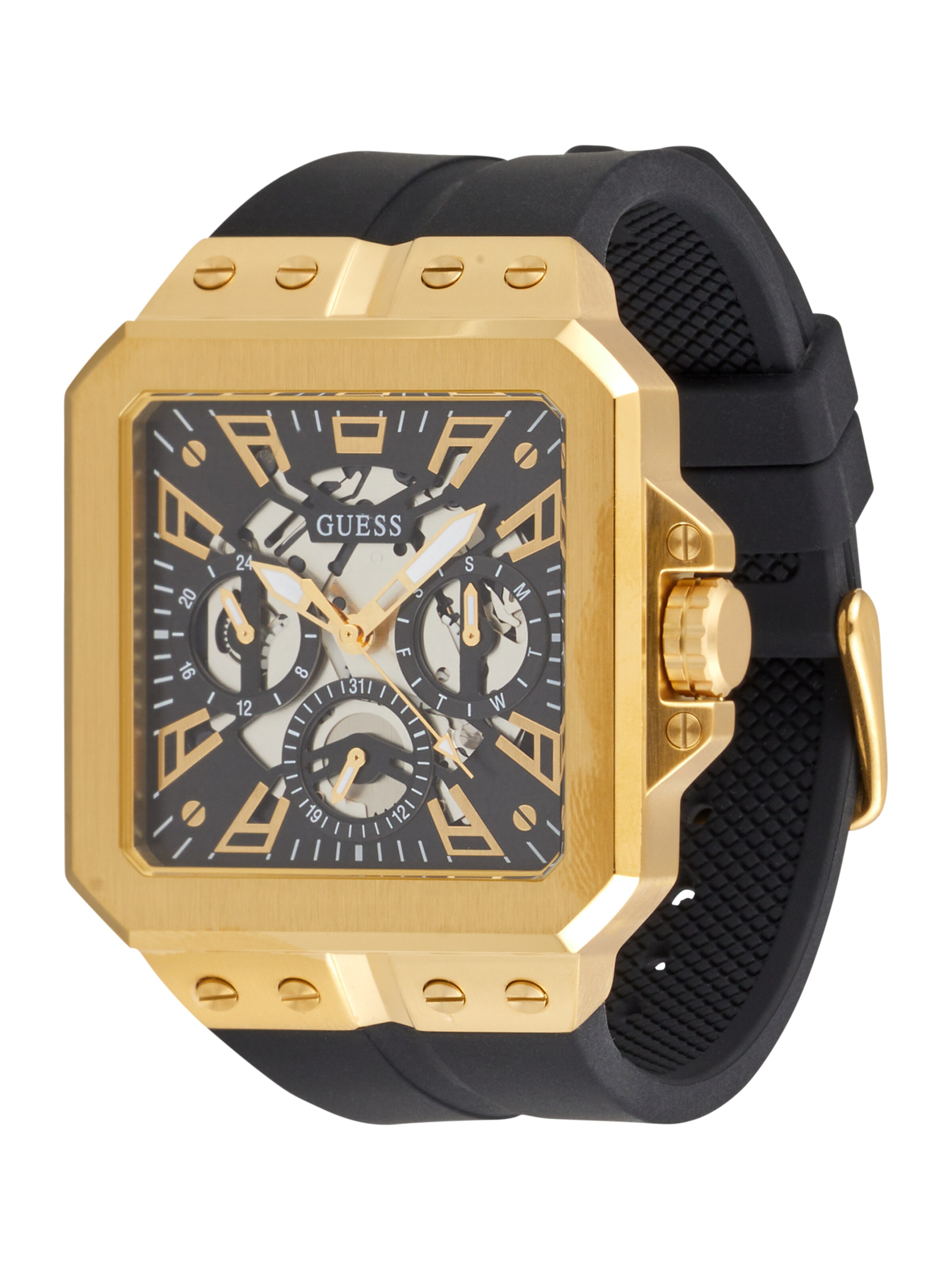 GUESS Analoog horloge in Goud: voorkant