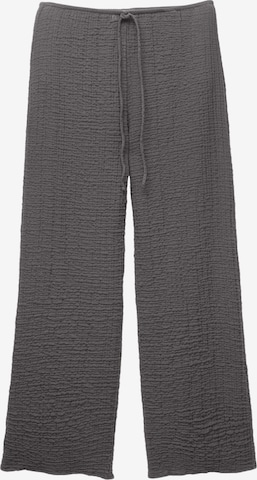Wide leg Pantaloni de la Pull&Bear pe gri: față