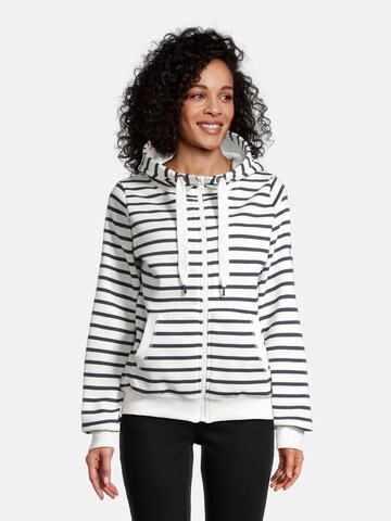 salzhaut Zip-Up Hoodie 'Sööte' in White: front