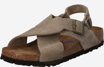 BIRKENSTOCK Remsandal 'Tulum' i grå: framsida