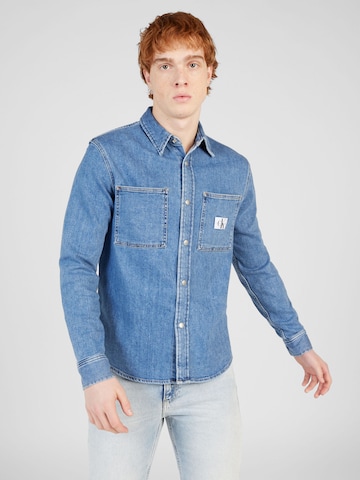 Calvin Klein Jeans Slim fit Button Up Shirt in Blue: front