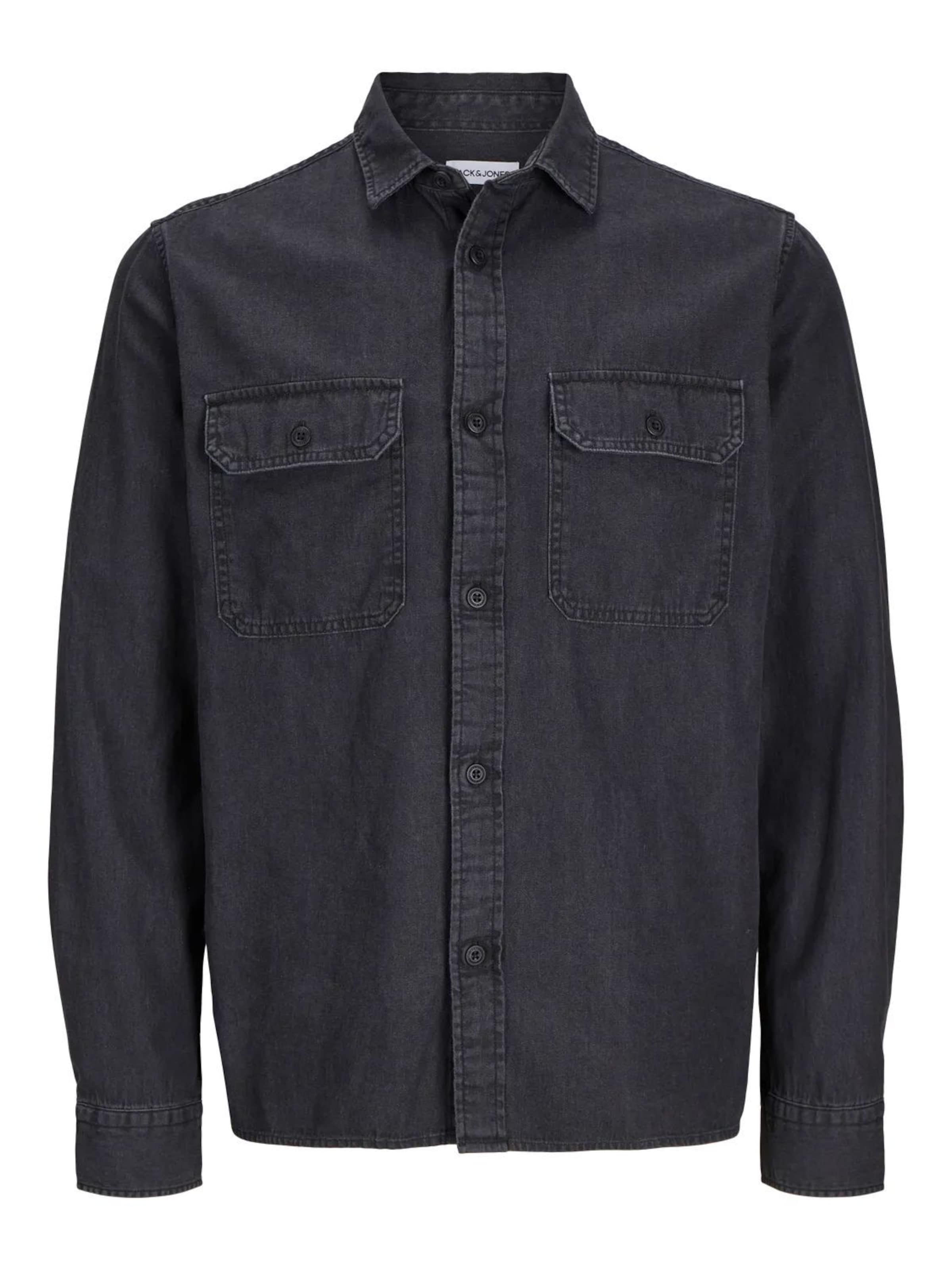 Coupe regular Chemise Jacks & Jones en noir : devant