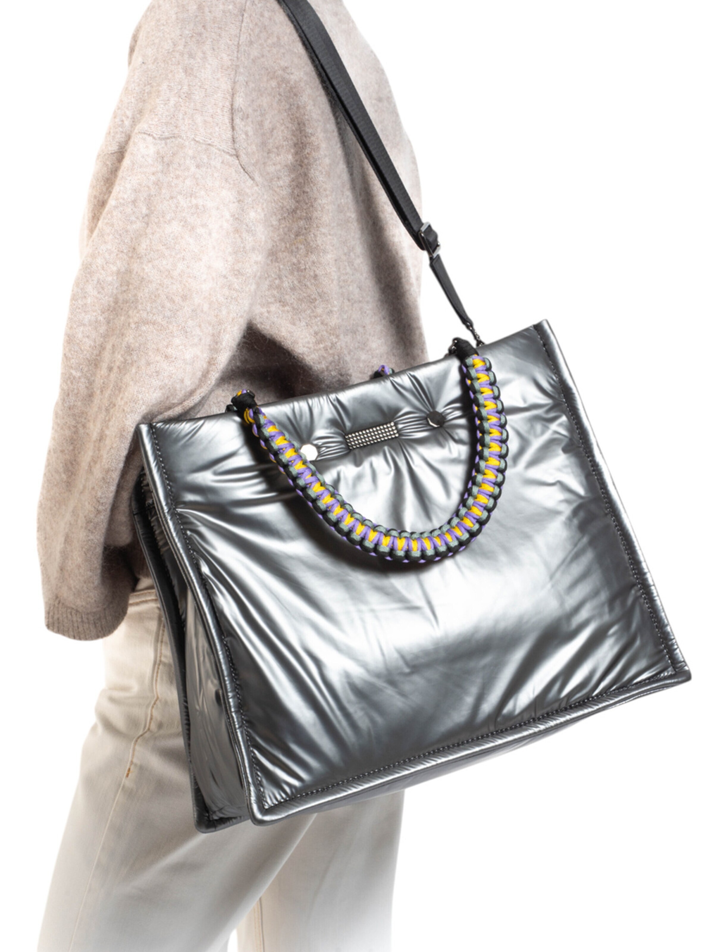 Clio Handbag 'FLEX NYLON' in Silver
