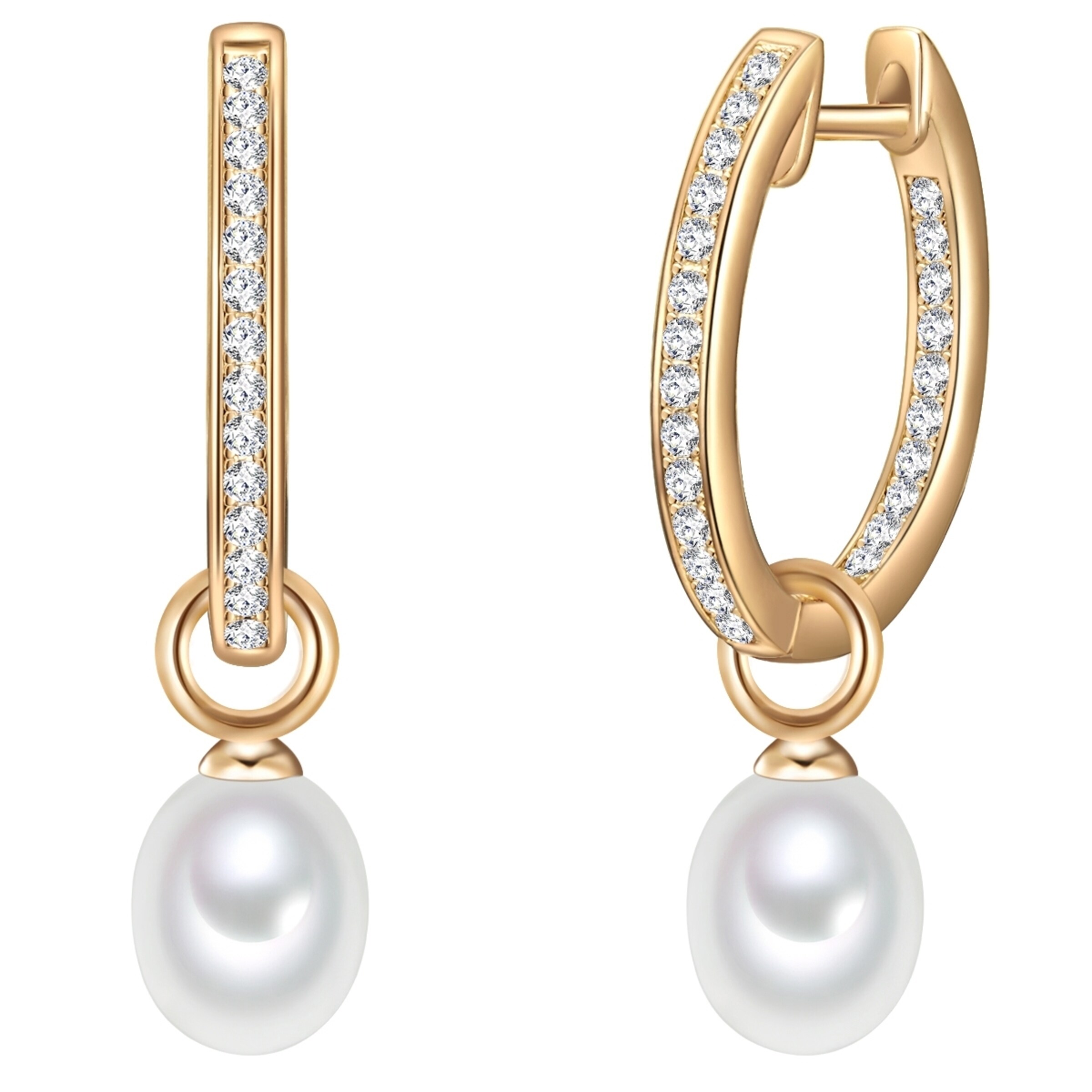 Boucles d'oreilles Valero Pearls en or : devant