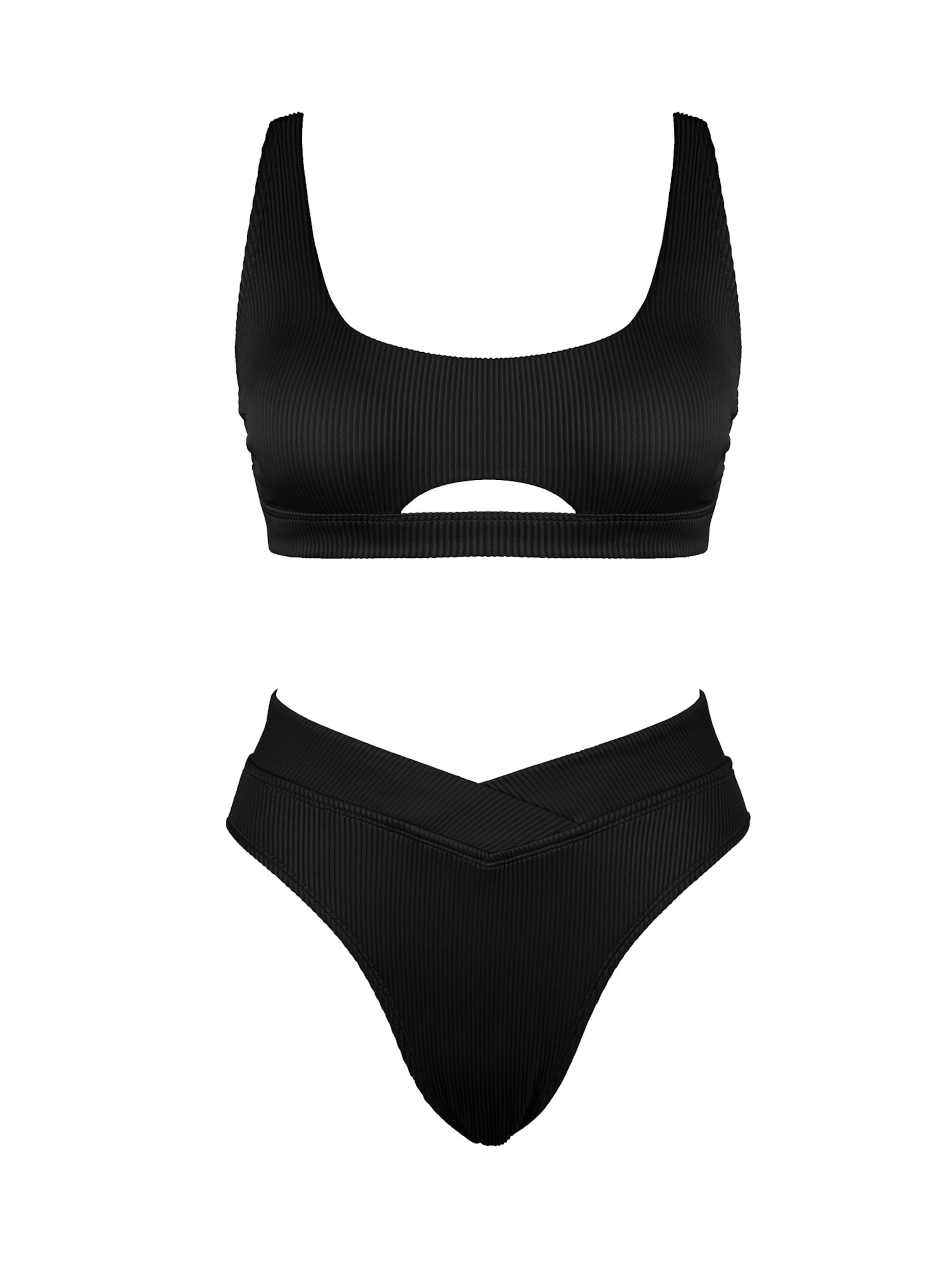 Cupshe Bustier Bikini 'DAA12C5D050AA'‌ in Schwarz: Vorderseite