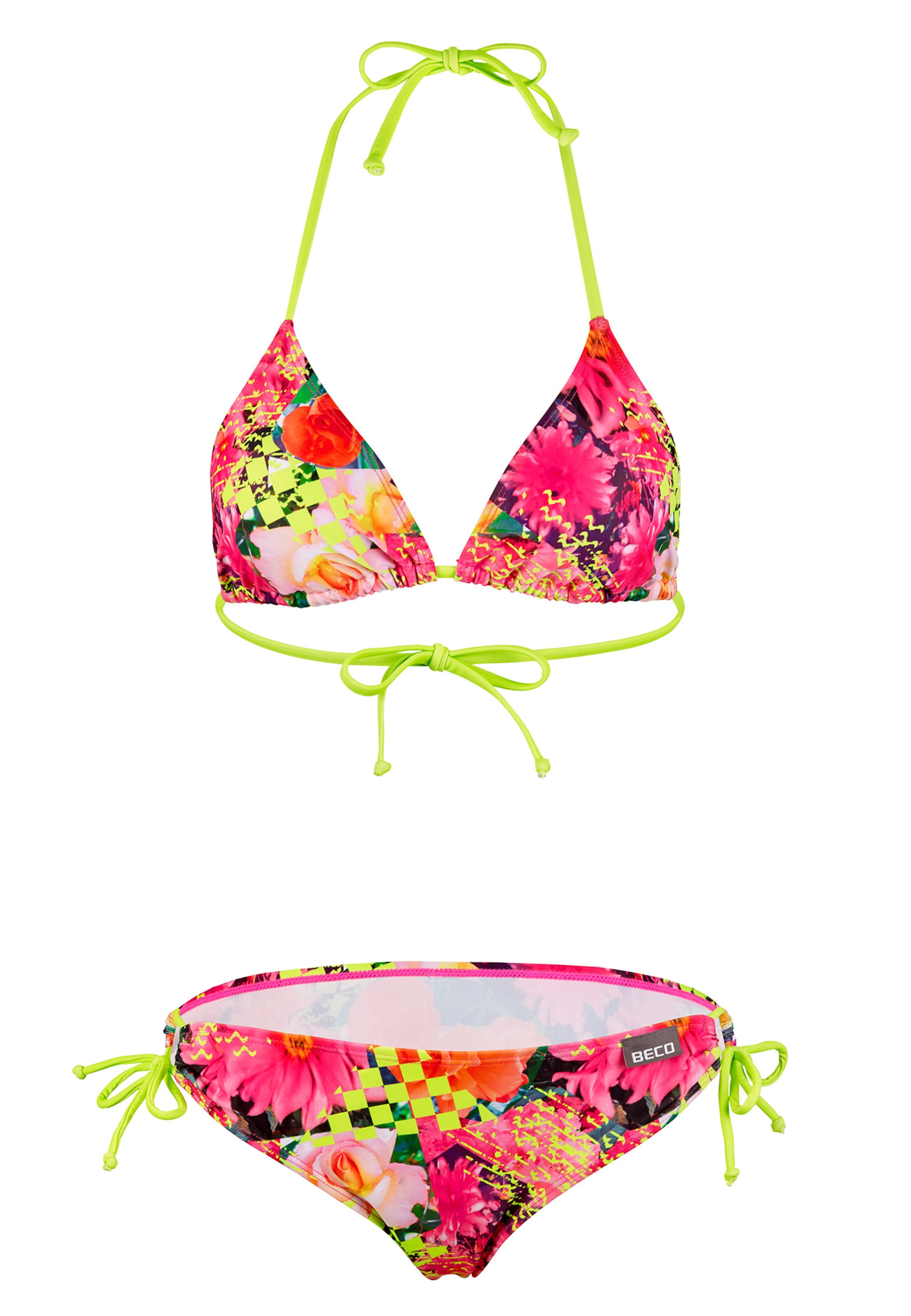 BECO the world of aquasports Triangel Bikini 'Fresh Flowers' in Gemengde kleuren: voorkant