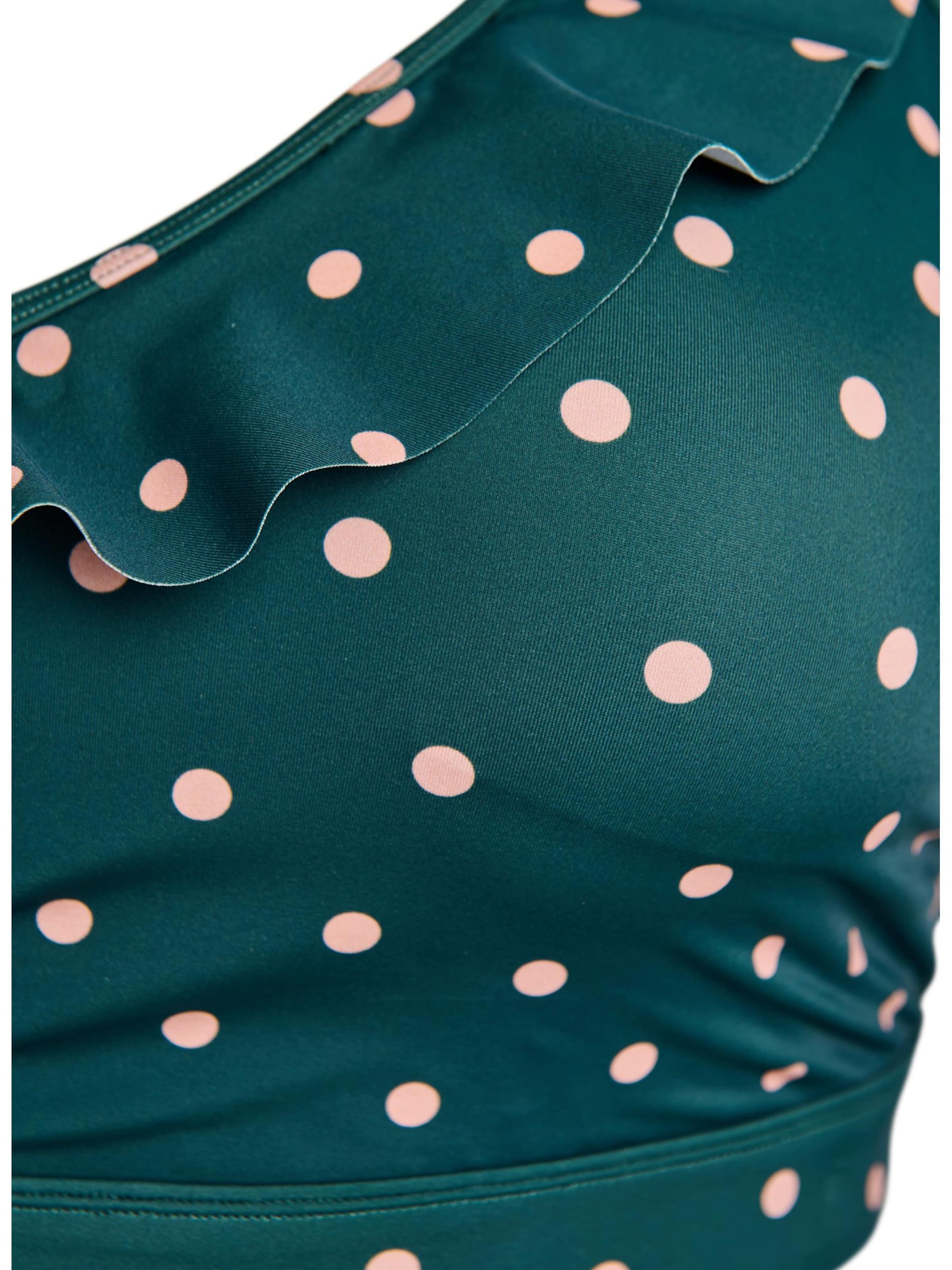 Swim by Zizzi Minimizer Τοπ μπικίνι 'Katrin' σε πράσινο