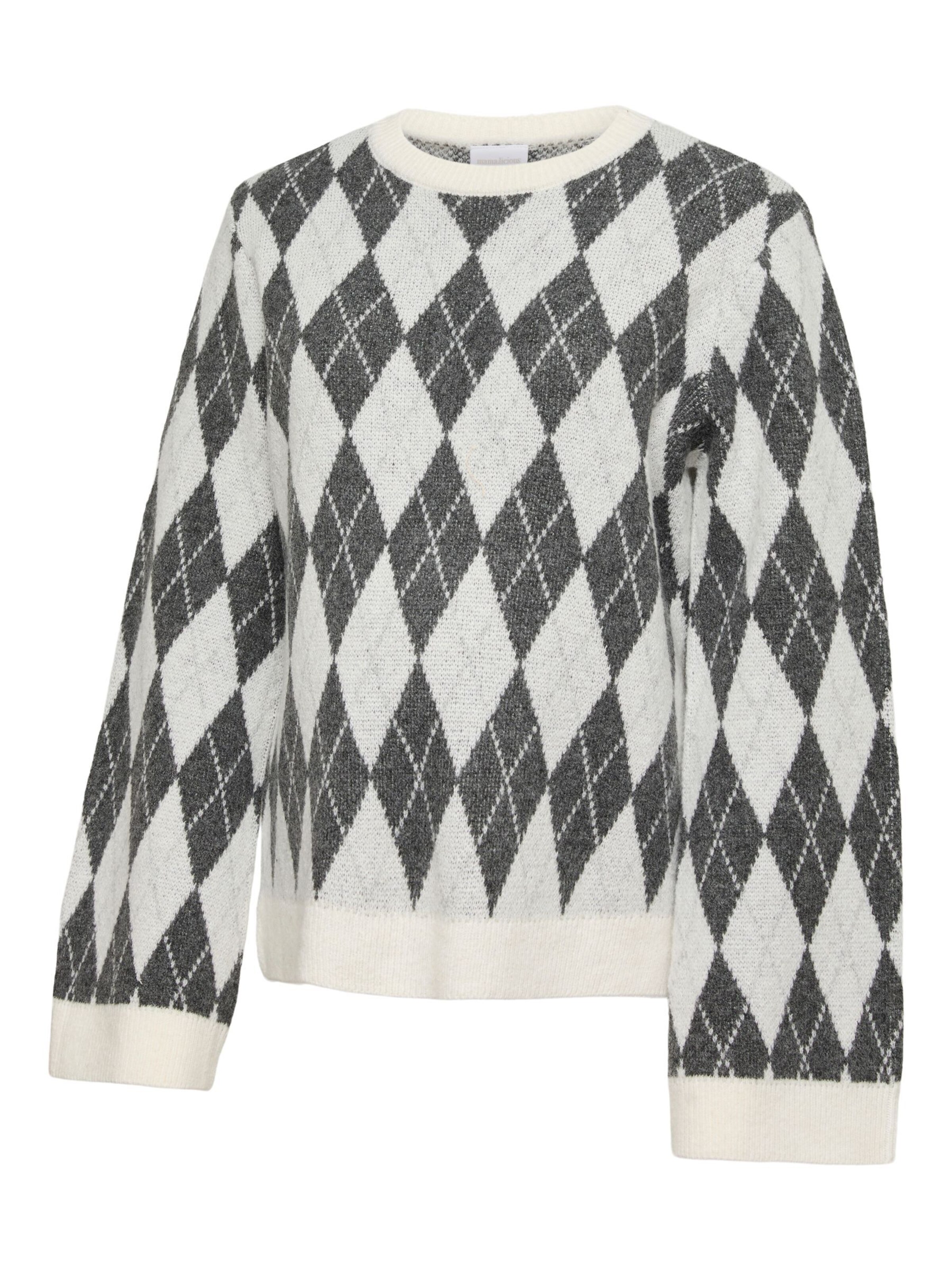 MAMALICIOUS Pullover 'MLArgyle Vita' in Beige: Vorderseite
