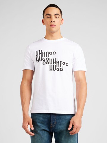HUGO Shirt 'Davalon' in Wit: voorkant