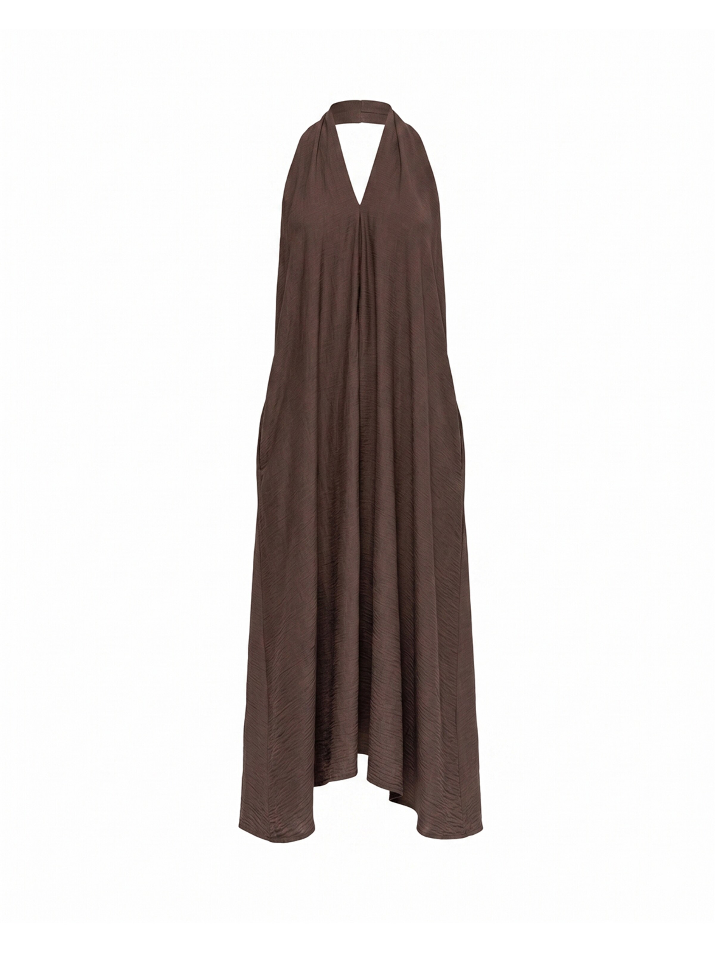 Tantra - Vestido 'vestido amplio midi con cuello halter (Brown)' en marrón: frente