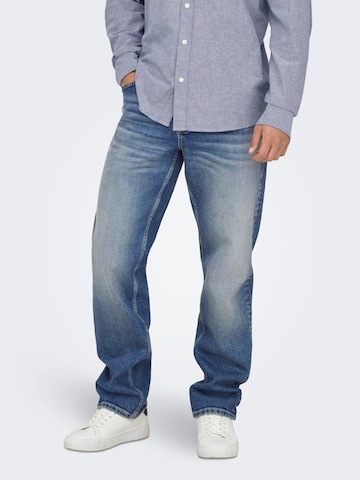 Only & Sons Baggy Jeans 'Edge' in Blue: front