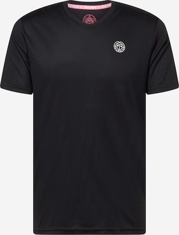 BIDI BADUTehnička sportska majica 'Ted' - crna boja: prednji dio