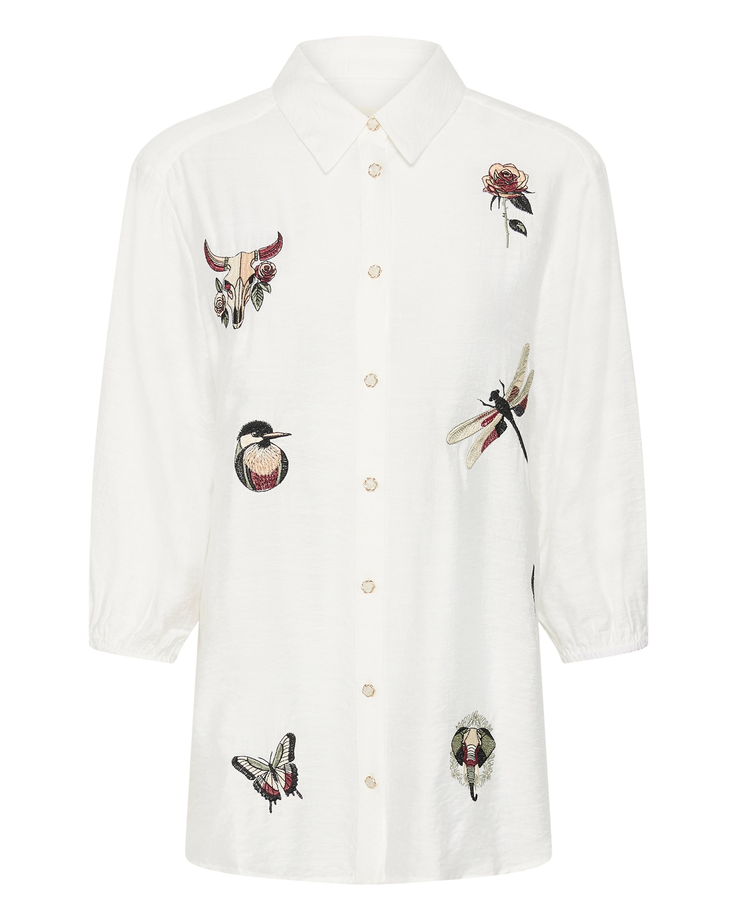 Cream Bluse 'Noris' i hvid: forside